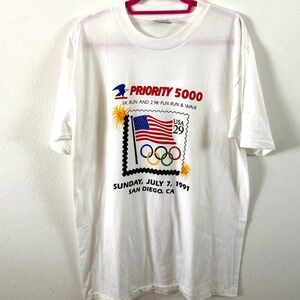 Vintage 90s USPS San Diego marathon single stitch T-shirt tee shirt top XL